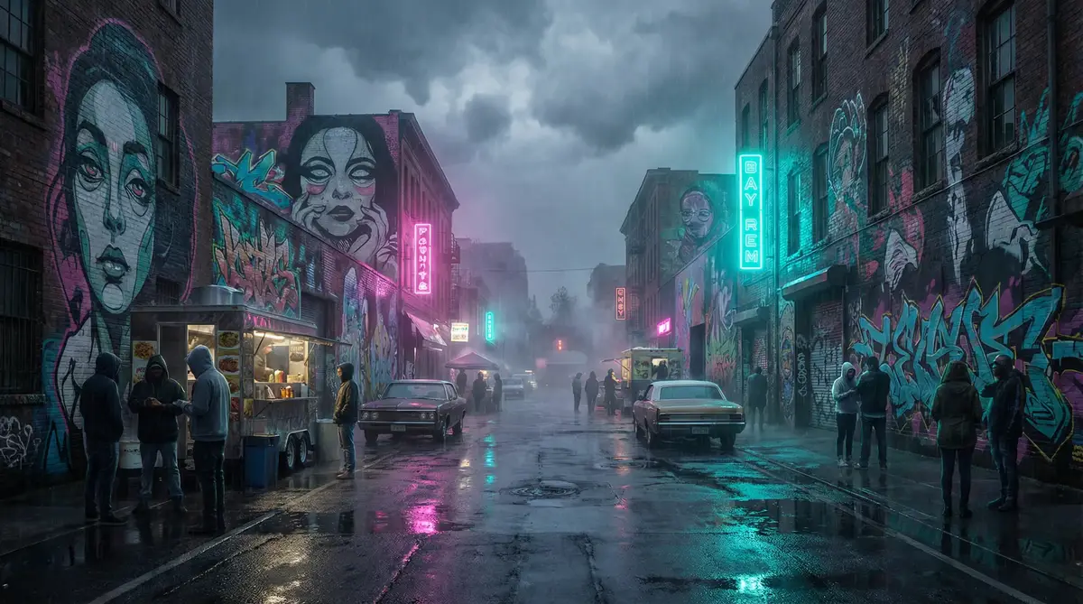 AI人脸替换鞠婧祎造梦视频 - 雨夜壁画街